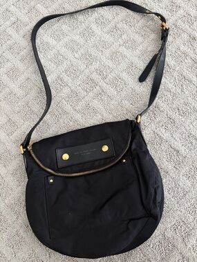 Marc By Marc Jacobs Black Nylon Crossbody with Gold Hardware